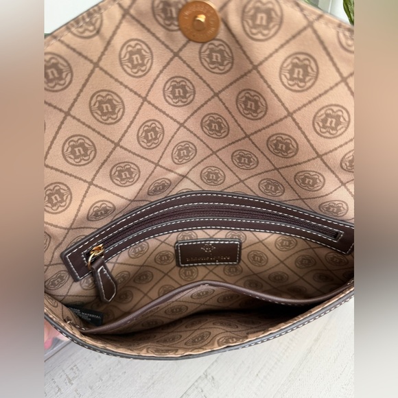 Nanette Lepore VL Natural Straw Wristlet w/Matching VL Chocolate Brown Wallet - Picture 8 of 12